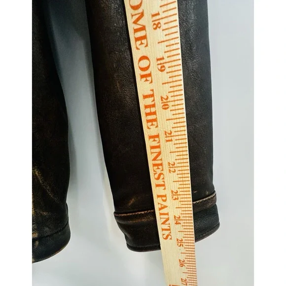 VTG 80's Daniel Cremieux Mens Sz XL Aged Leather Bomber Brown Burnished Jacket - Picture 5 of 16